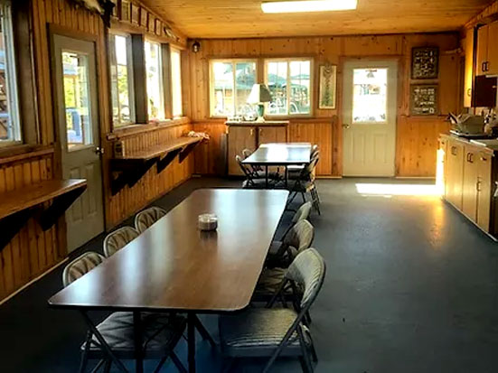 Indoor seating in Clubhouse Kitchen
