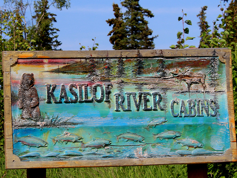 Kasilof River Cabins Sign