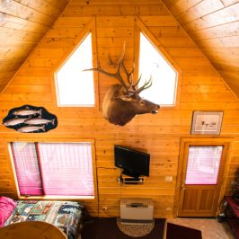 a room filled with furniture and a tv