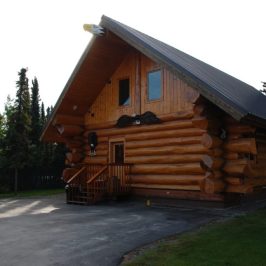 a house with trees in the background